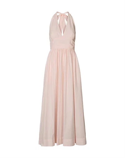 Rabens Saloner - Izette Poplin Halter Kjole - Light Rose 